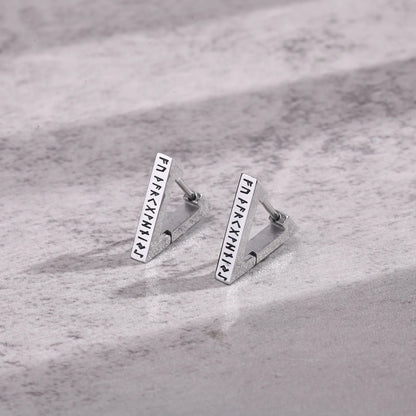 Brinco Masculino em Aço Viking Runes (Par)