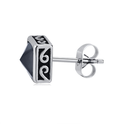 Brinco Masculino em Aço com Zircônia BlackSquare