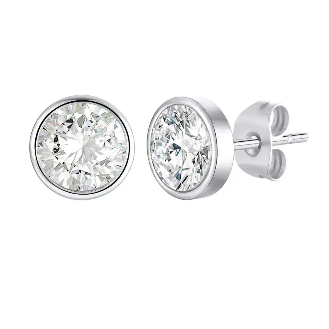 Brinco Masculino em Aço com Zircônia Cubic (Par)