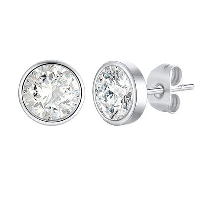 Brinco Masculino em Aço com Zircônia Cubic (Par)