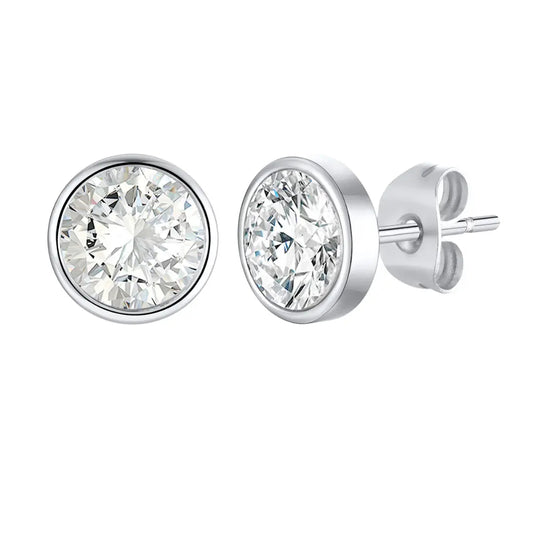 Brinco Masculino em Aço com Zircônia Cubic (Par)