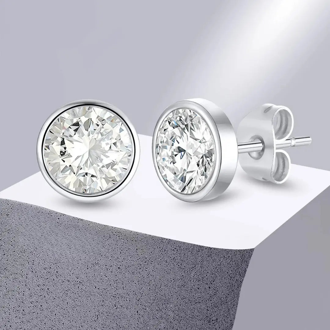 Brinco Masculino em Aço com Zircônia Cubic (Par)