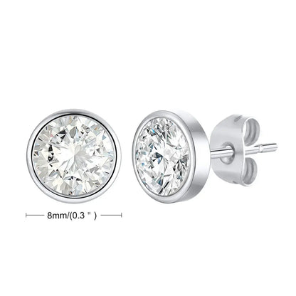 Brinco Masculino em Aço com Zircônia Cubic (Par)