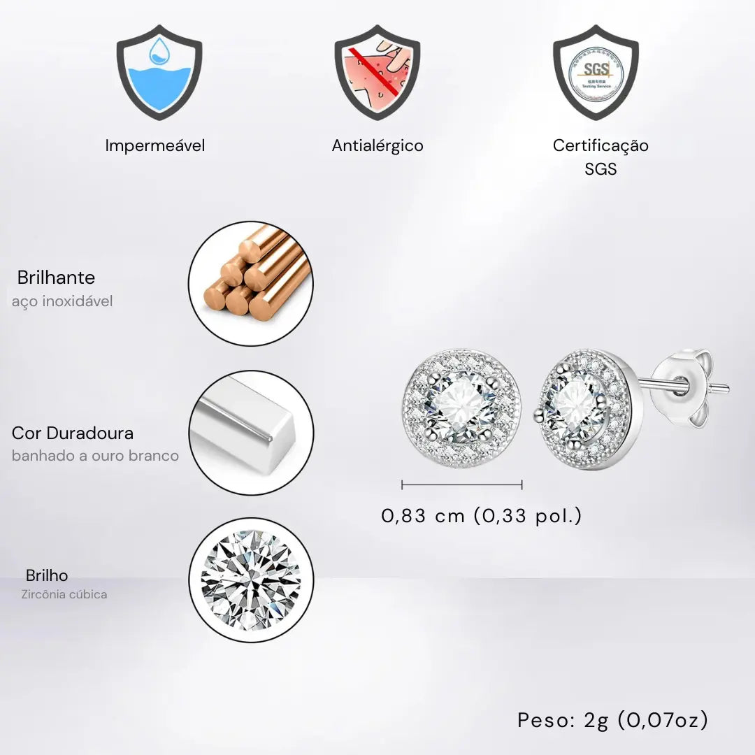 Brinco Masculino em Aço com Zircônia Shine