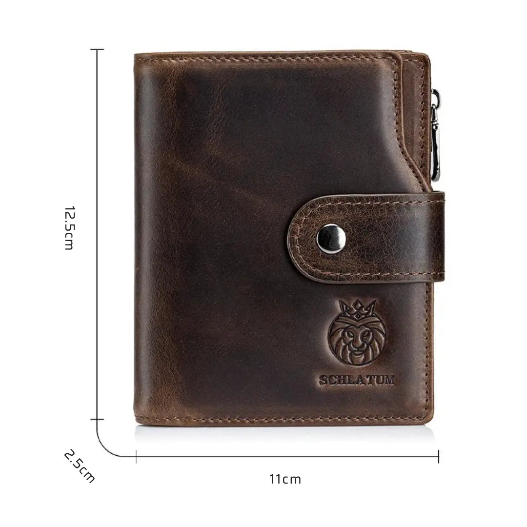 Carteira Masculina em Couro Legítico RFID Schalatum King