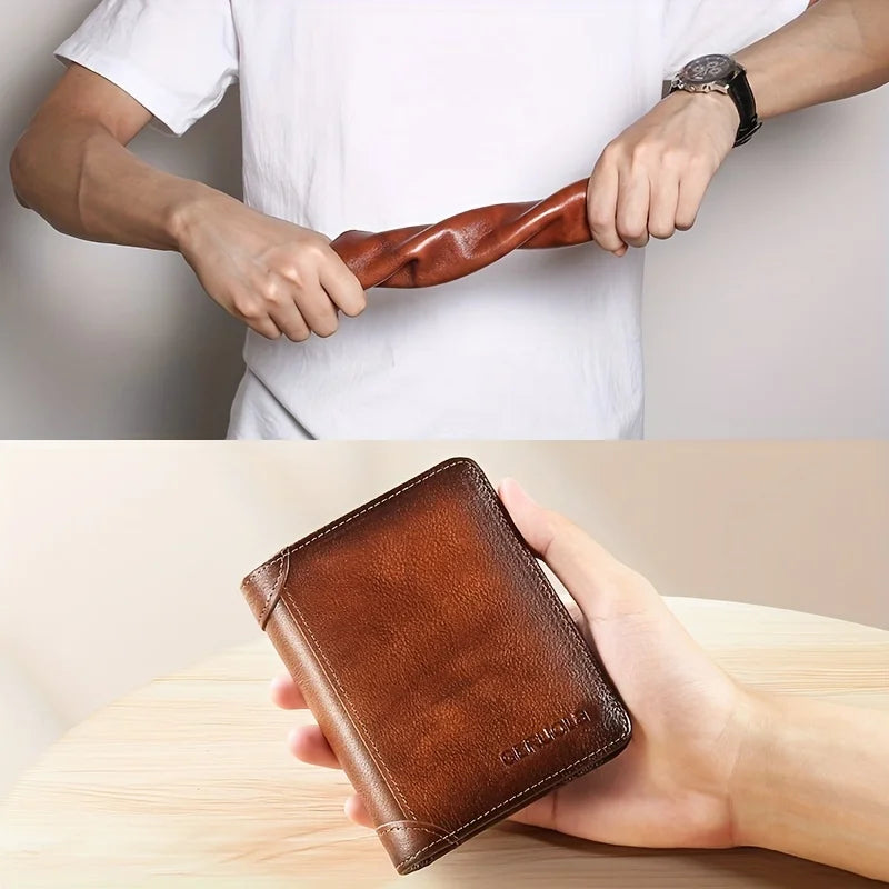 Carteira Masculina em Couro Legítimo RDFI Geruola Shield