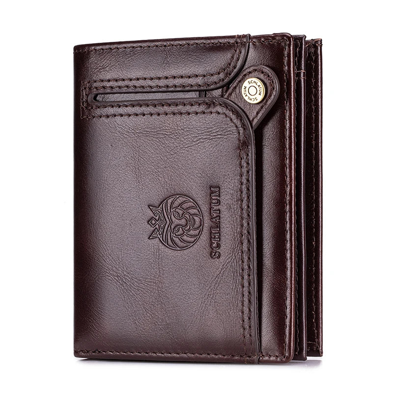 Carteira Masculina em Couro Legítimo RFID Schalatum Accordion