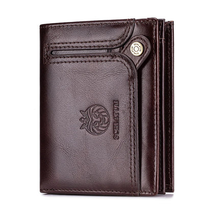 Carteira Masculina em Couro Legítimo RFID Schalatum Accordion