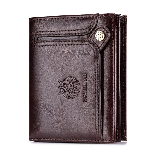 Carteira Masculina em Couro Legítimo RFID Schalatum Accordion