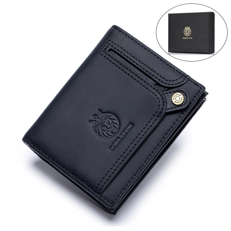 Carteira Masculina em Couro Legítimo RFID Schalatum Accordion