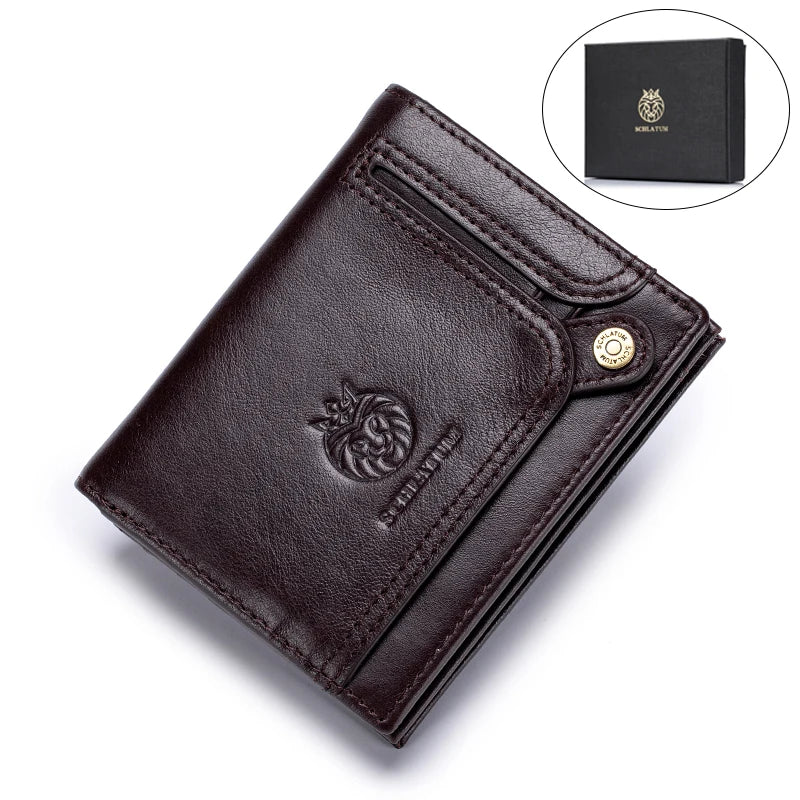 Carteira Masculina em Couro Legítimo RFID Schalatum Accordion