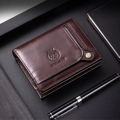 Carteira Masculina em Couro Legítimo RFID Schalatum Accordion