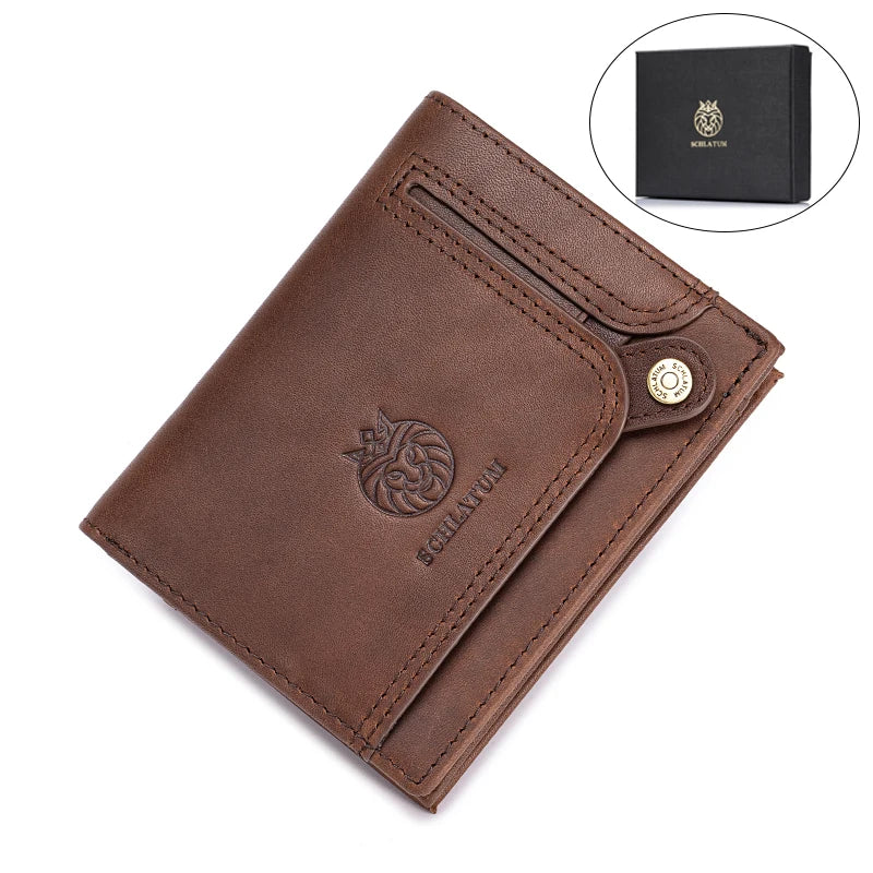 Carteira Masculina em Couro Legítimo RFID Schalatum Accordion