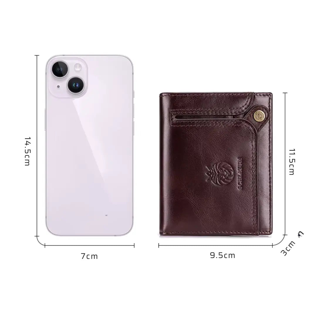 Carteira Masculina em Couro Legítimo RFID Schalatum Accordion