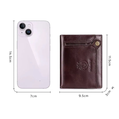 Carteira Masculina em Couro Legítimo RFID Schalatum Accordion