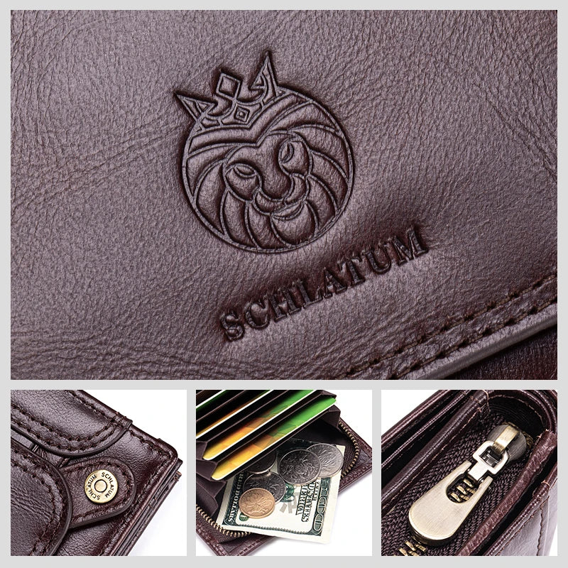 Carteira Masculina em Couro Legítimo RFID Schalatum Accordion