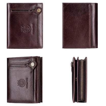 Carteira Masculina em Couro Legítimo RFID Schalatum Accordion