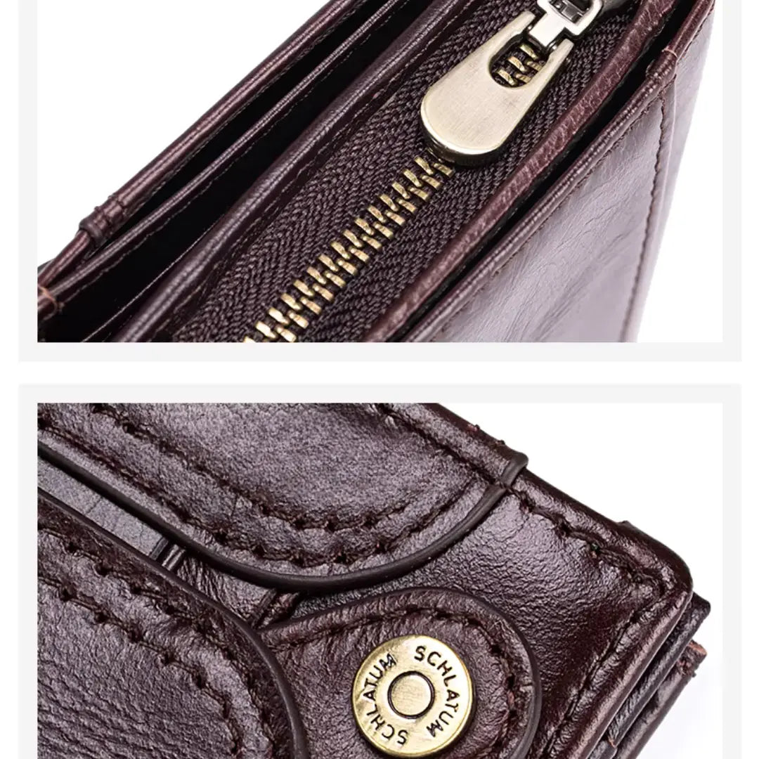 Carteira Masculina em Couro Legítimo RFID Schalatum Accordion