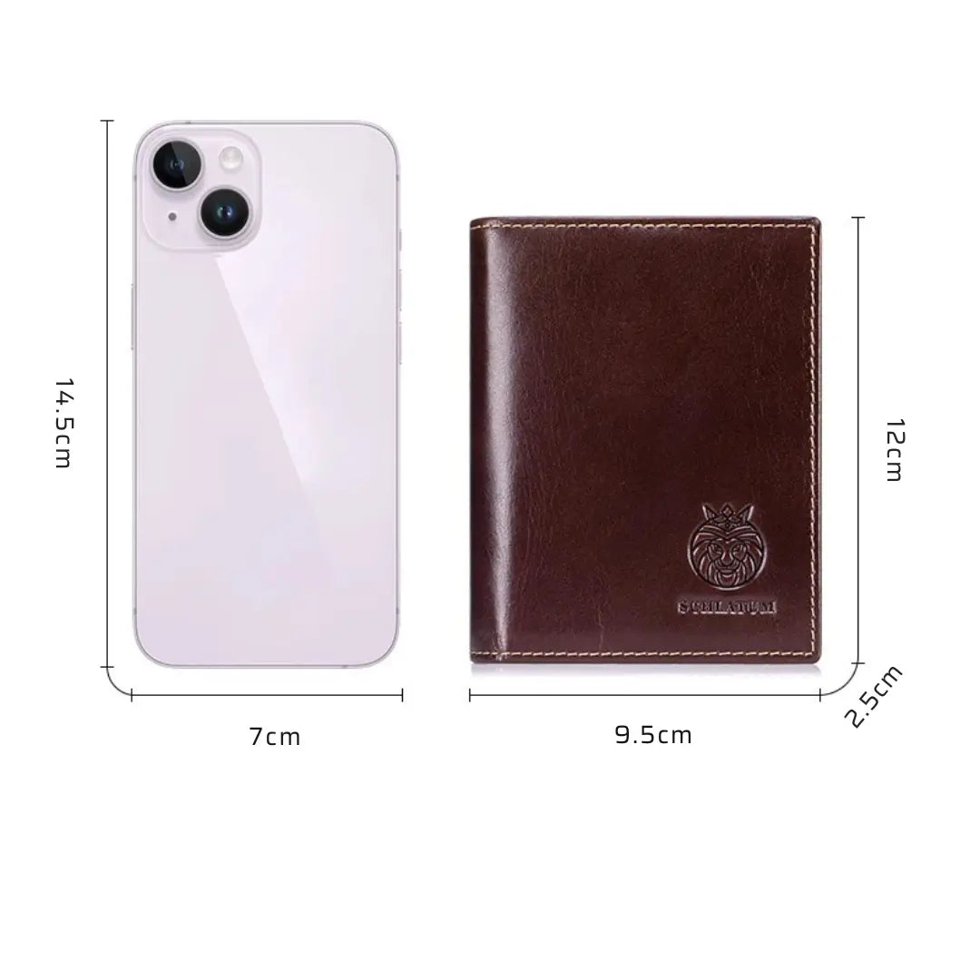 Carteira Masculina em Couro Legítimo RFID Schalatum Capacity