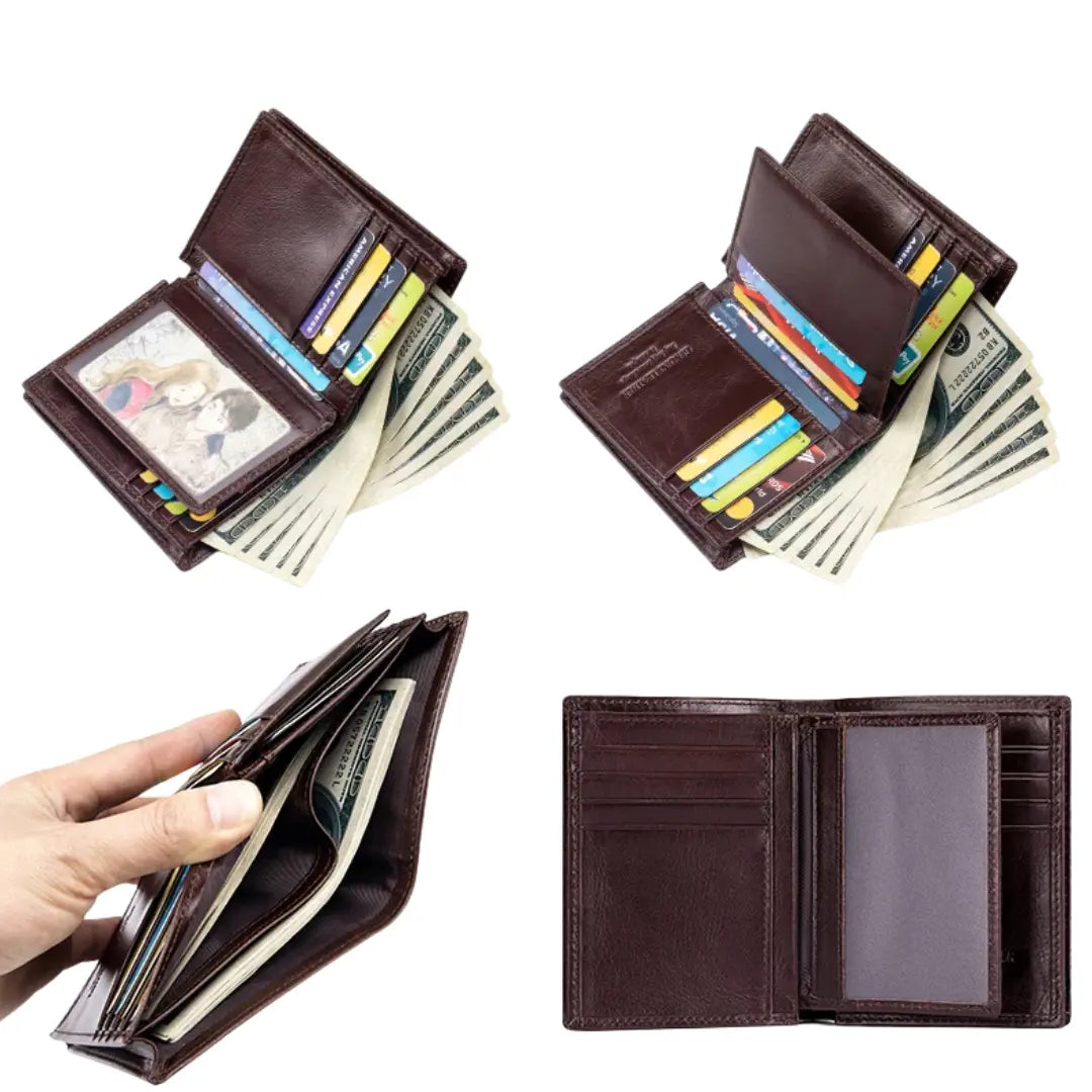 Carteira Masculina em Couro Legítimo RFID Schalatum Capacity