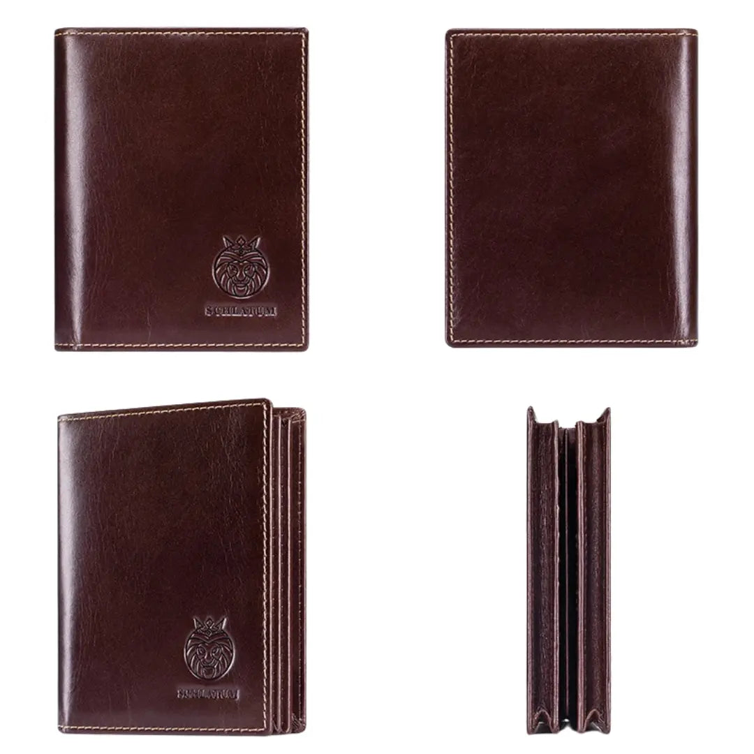Carteira Masculina em Couro Legítimo RFID Schalatum Capacity