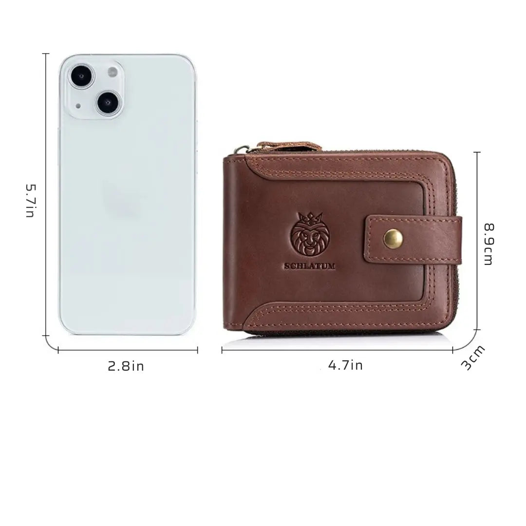 Carteira Masculina em Couro Legítimo RFID Schalatum Prince