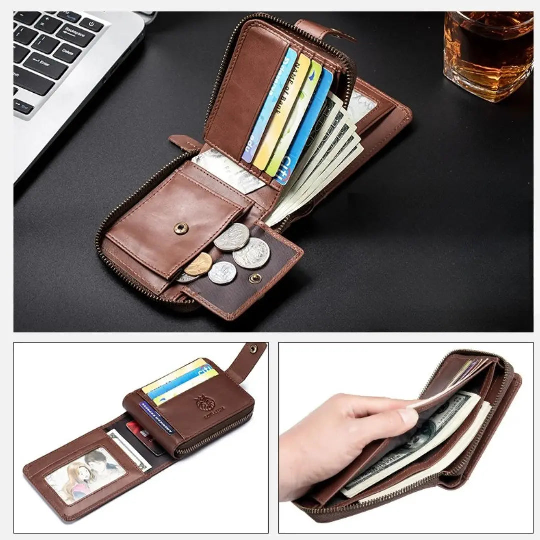 Carteira Masculina em Couro Legítimo RFID Schalatum Prince