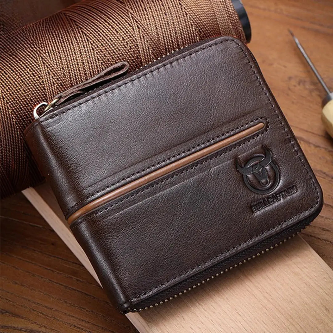 Carteira Masculina em Couro Legítimo RFID Schalatum Retro