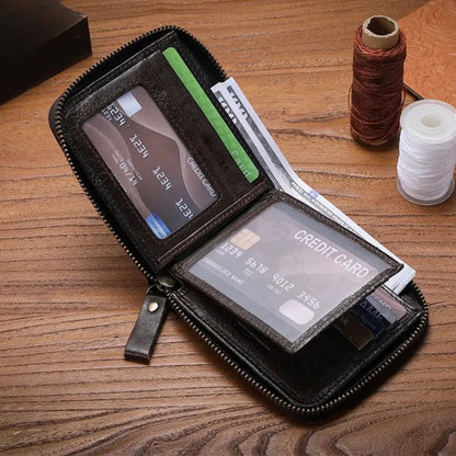 Carteira Masculina em Couro Legítimo RFID Schalatum Retro