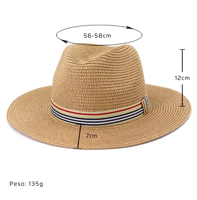 Chapéu Masculino Panama com Proteção UV Wide