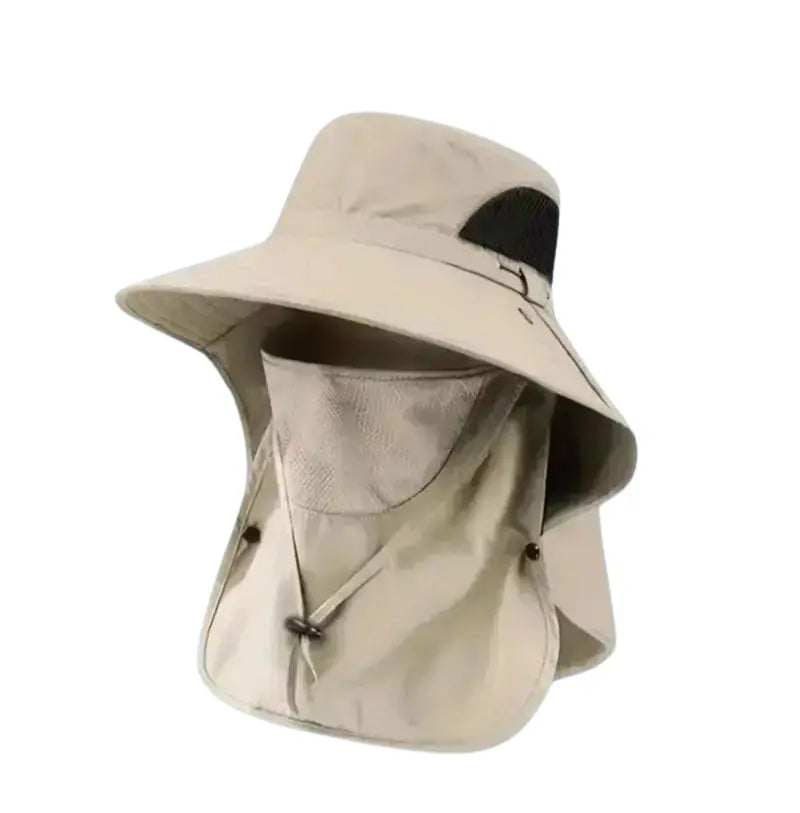 Chapéu Masculino com Máscara de Proteção Completa UV Shield
