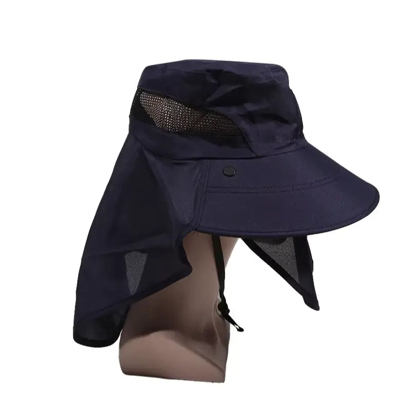 Chapéu Masculino com Máscara de Proteção Completa UV Shield