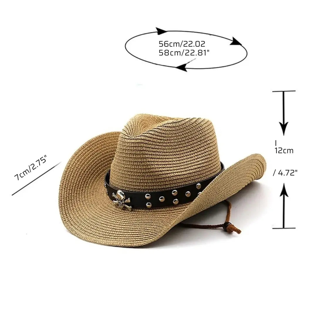 Chapéu Masculino de Palha Cowboy Fancy