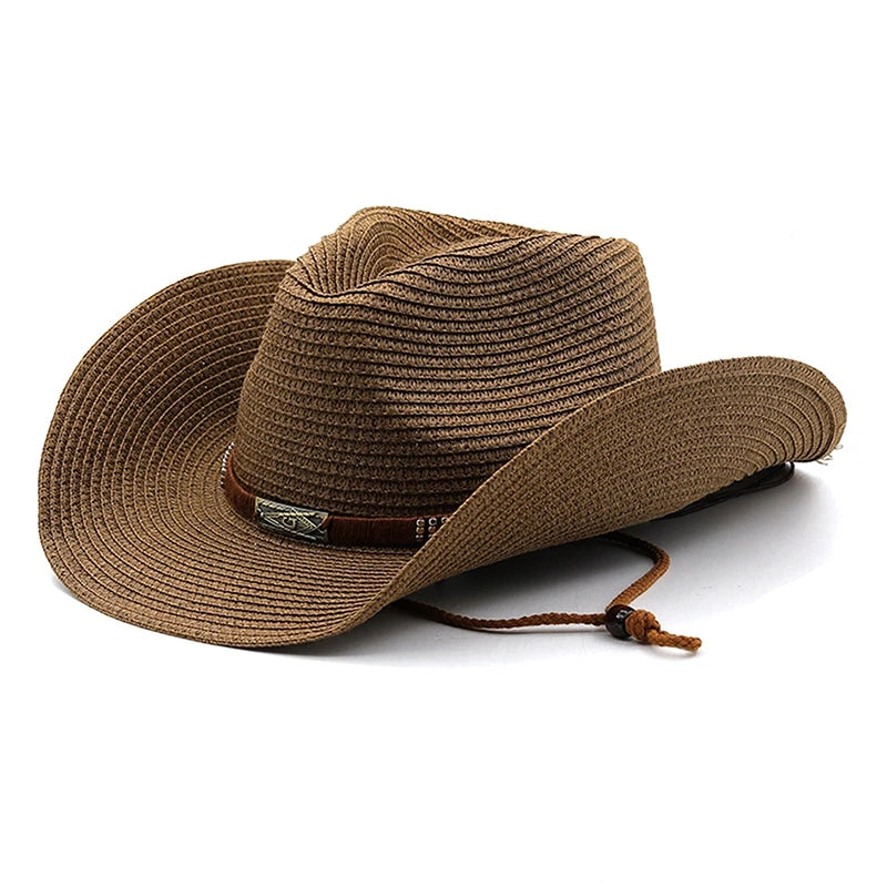 Chapéu Masculino de Palha Cowboy Fancy