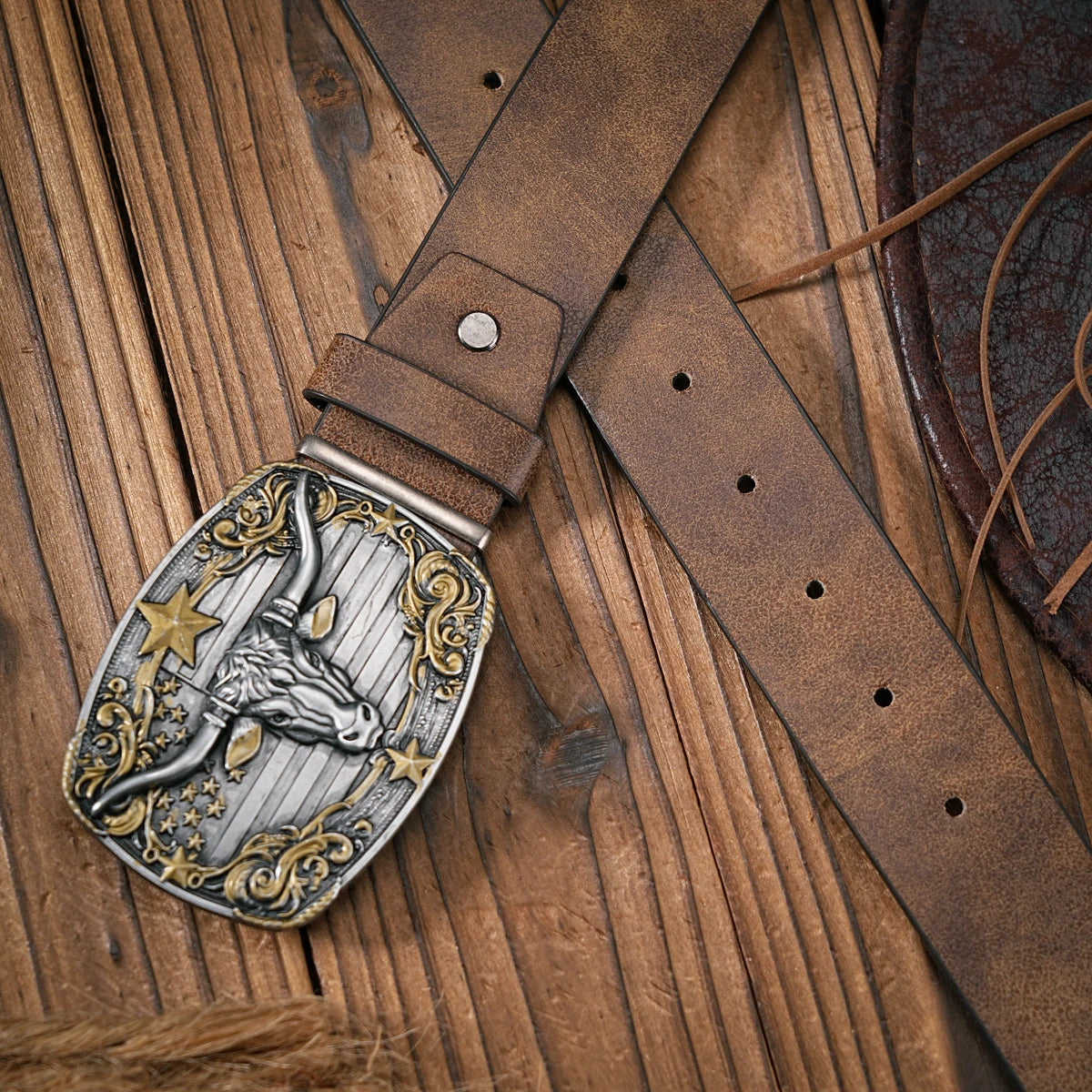 Cinto Masculino em Couro Ecologico Western