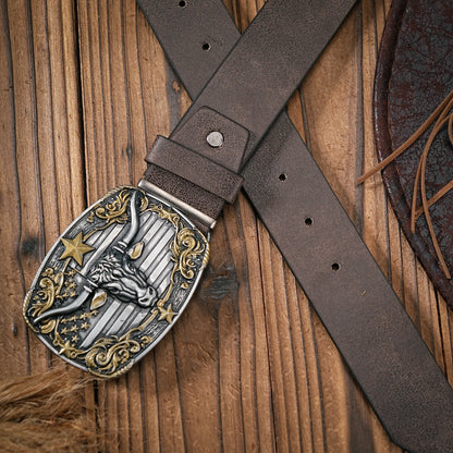 Cinto Masculino em Couro Ecologico Western