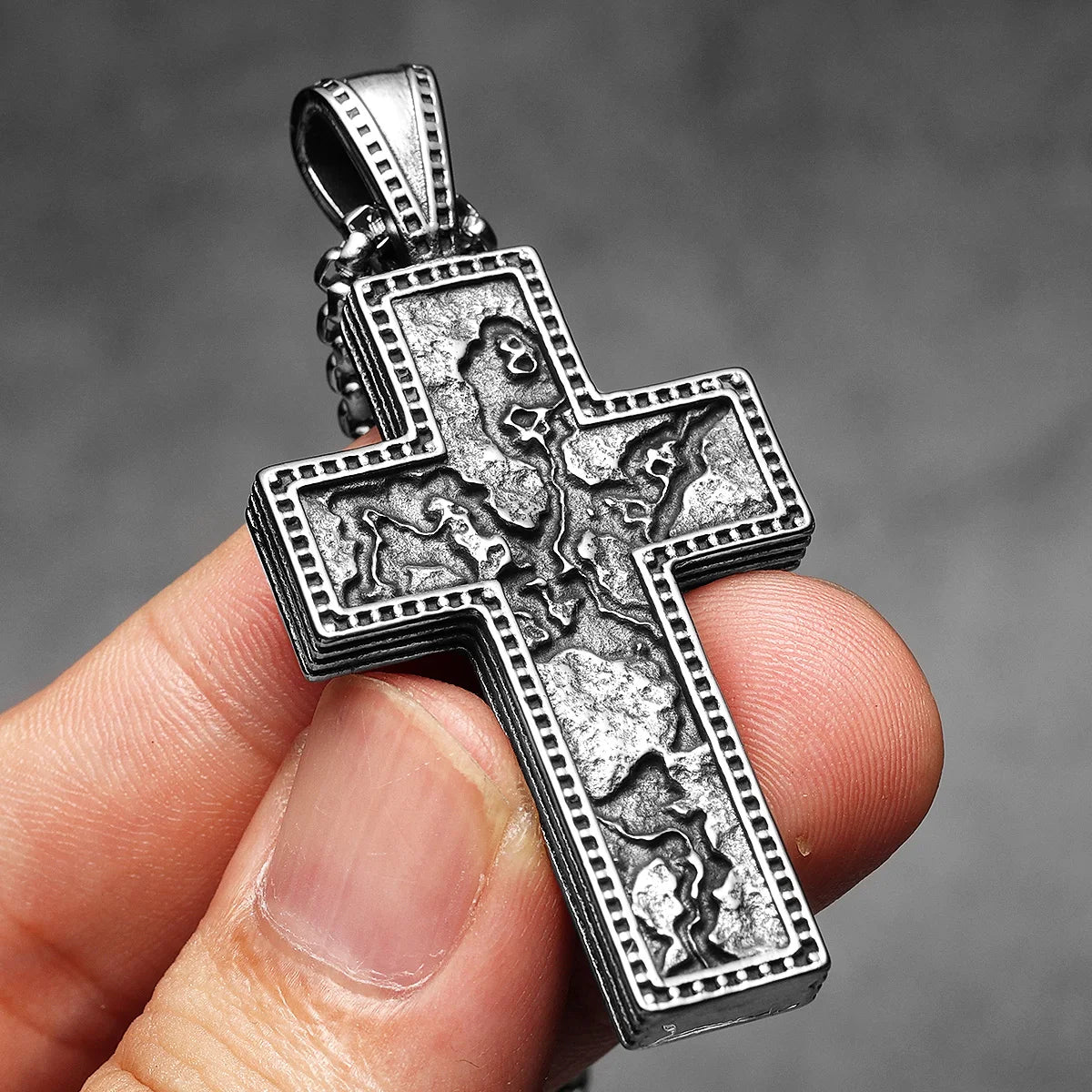 Colar Masculino com Pingente Skull Cross