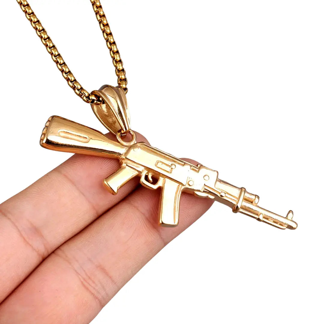 Colar Masculino em Aço Inox AK47