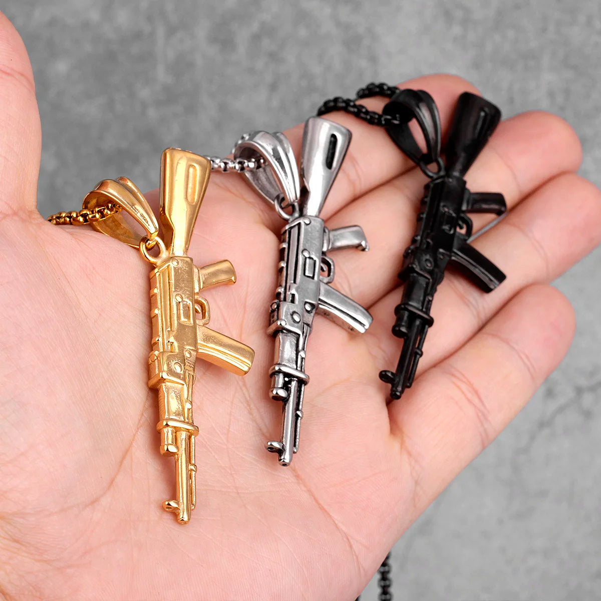 Colar Masculino em Aço Inox AK47