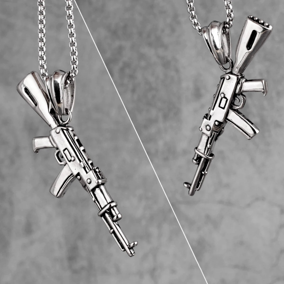 Colar Masculino em Aço Inox AK47