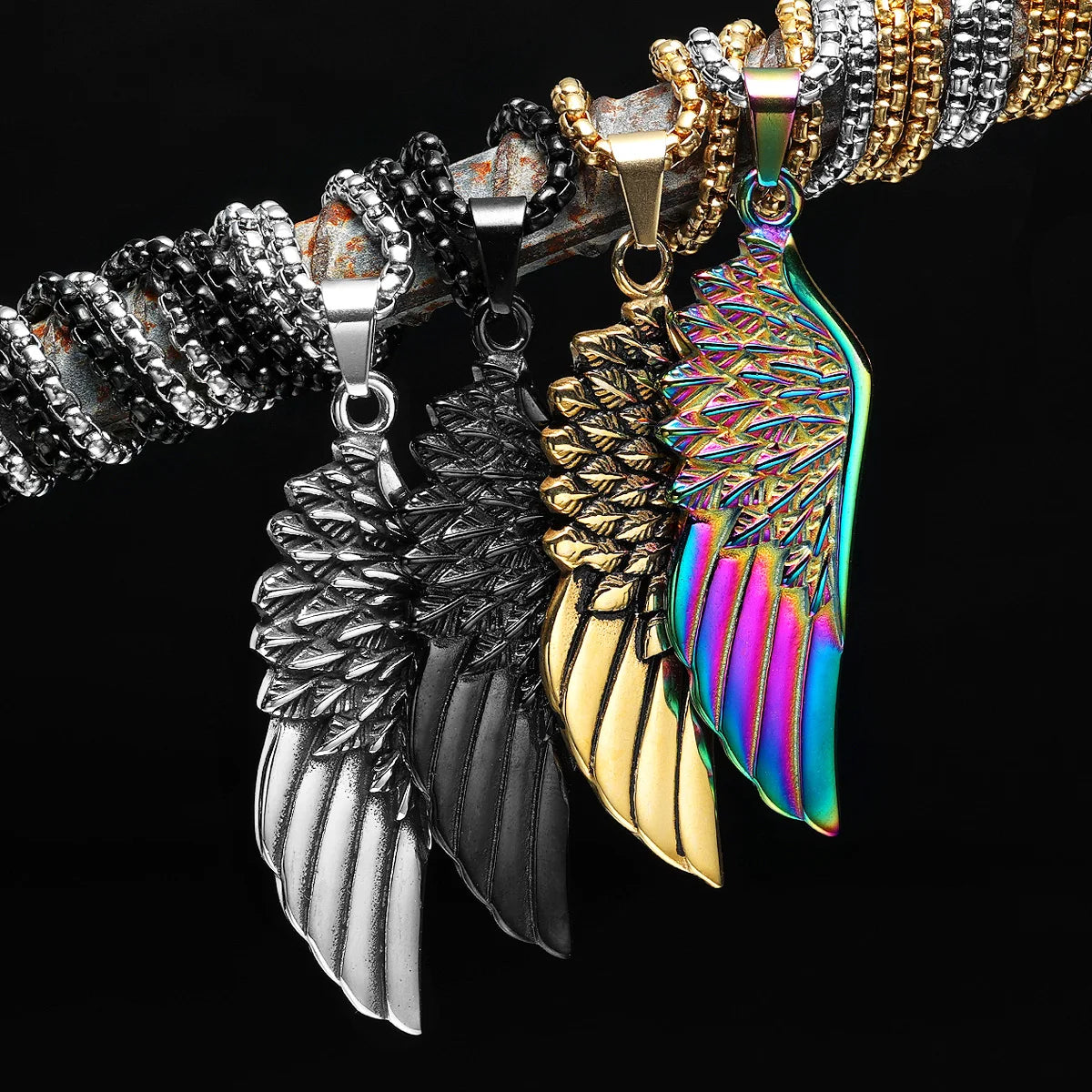 Colar Masculino em Aço Inox Angel Wings
