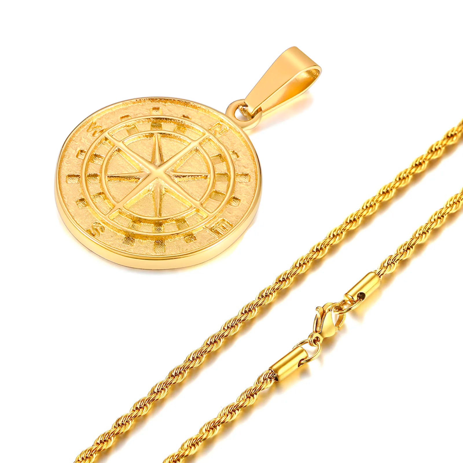 Colar Masculino em Aço Inox Compass