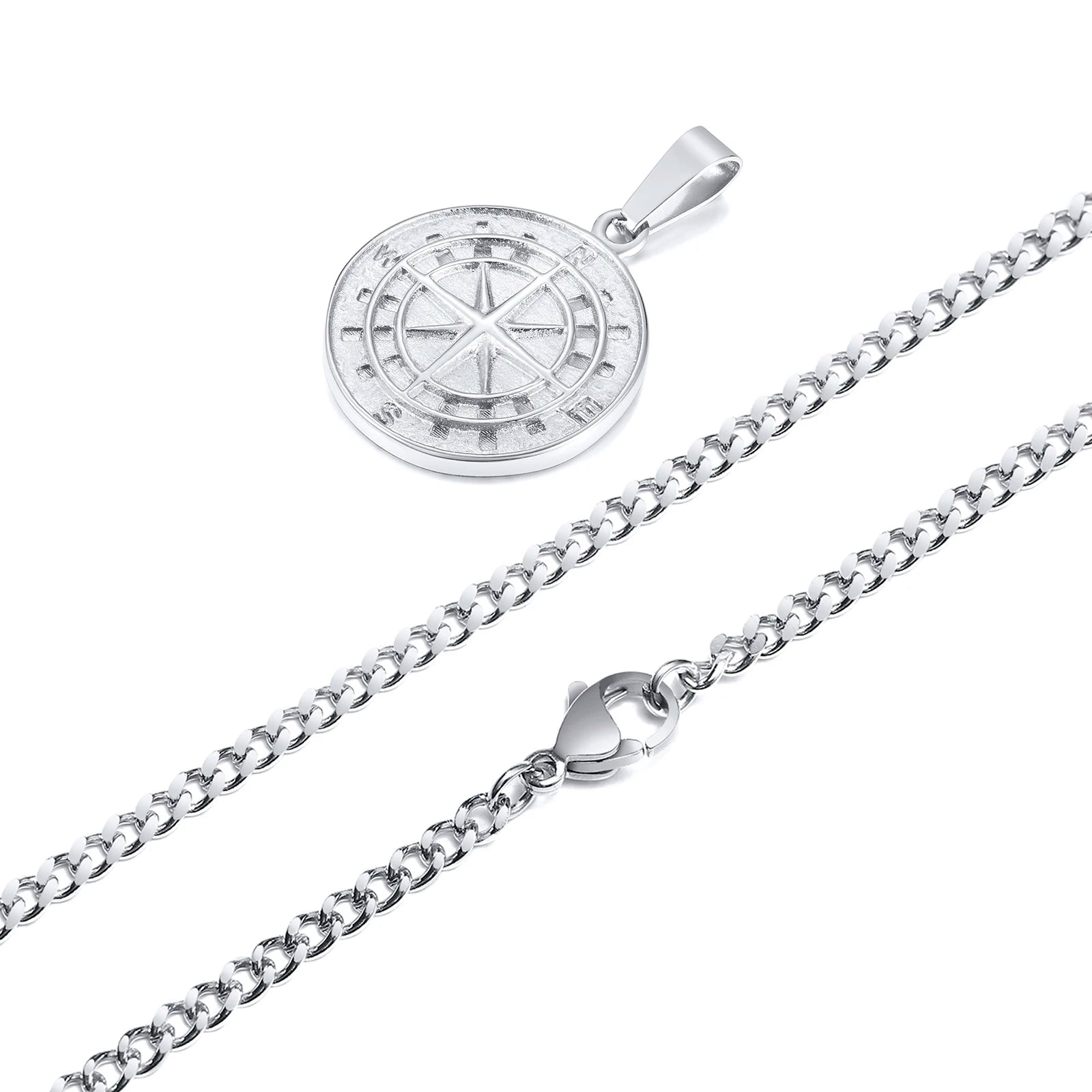 Colar Masculino em Aço Inox Compass