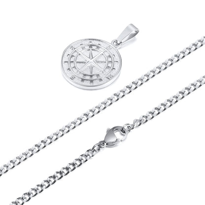 Colar Masculino em Aço Inox Compass