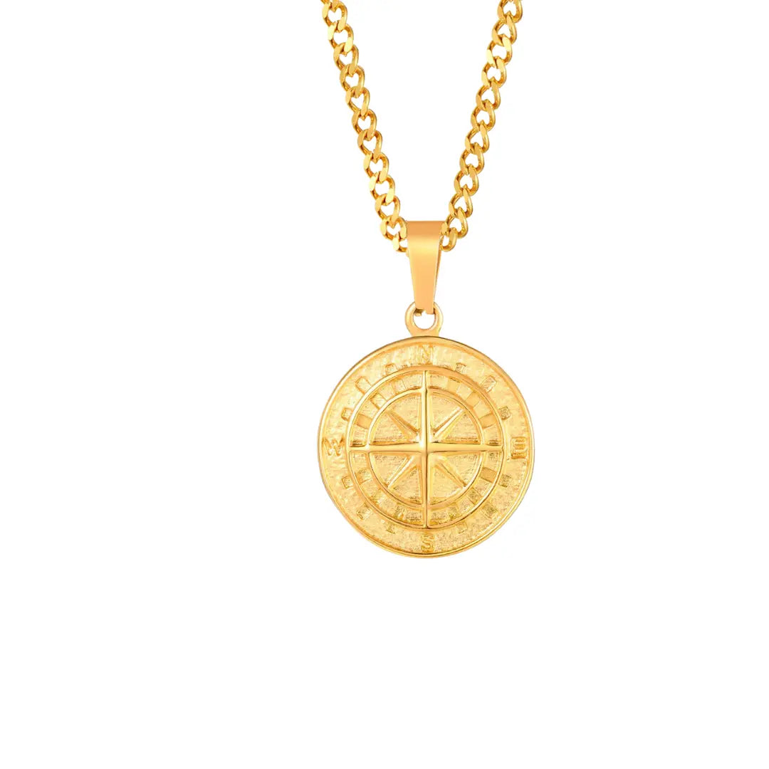 Colar Masculino em Aço Inox Compass