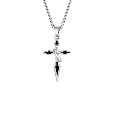 Colar Masculino em Aço Inox Cross Ring
