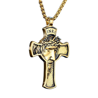 Colar Masculino em Aço Inox Inri Cross
