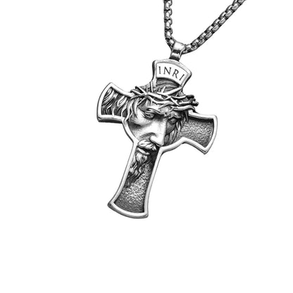 Colar Masculino em Aço Inox Inri Cross