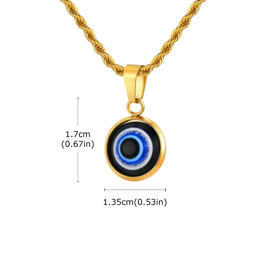 Colar Masculino em Aço Inox Olho Grego