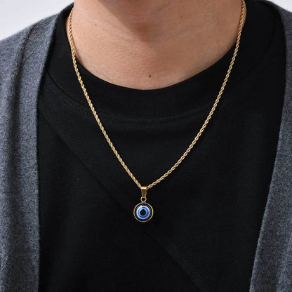 Colar Masculino em Aço Inox Olho Grego